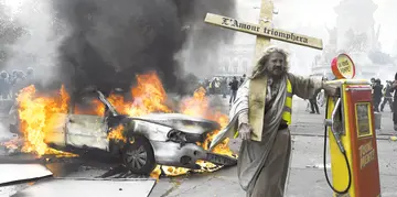 France in flames