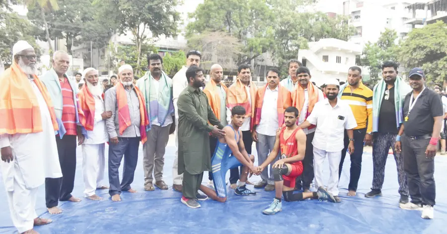 Traditional wrestling competitions in Santoshnagar