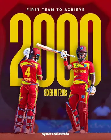 West Indies make history in T20s.. first team to hit 2,000 sixes