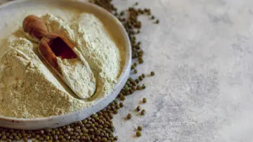 With moong dal flour...