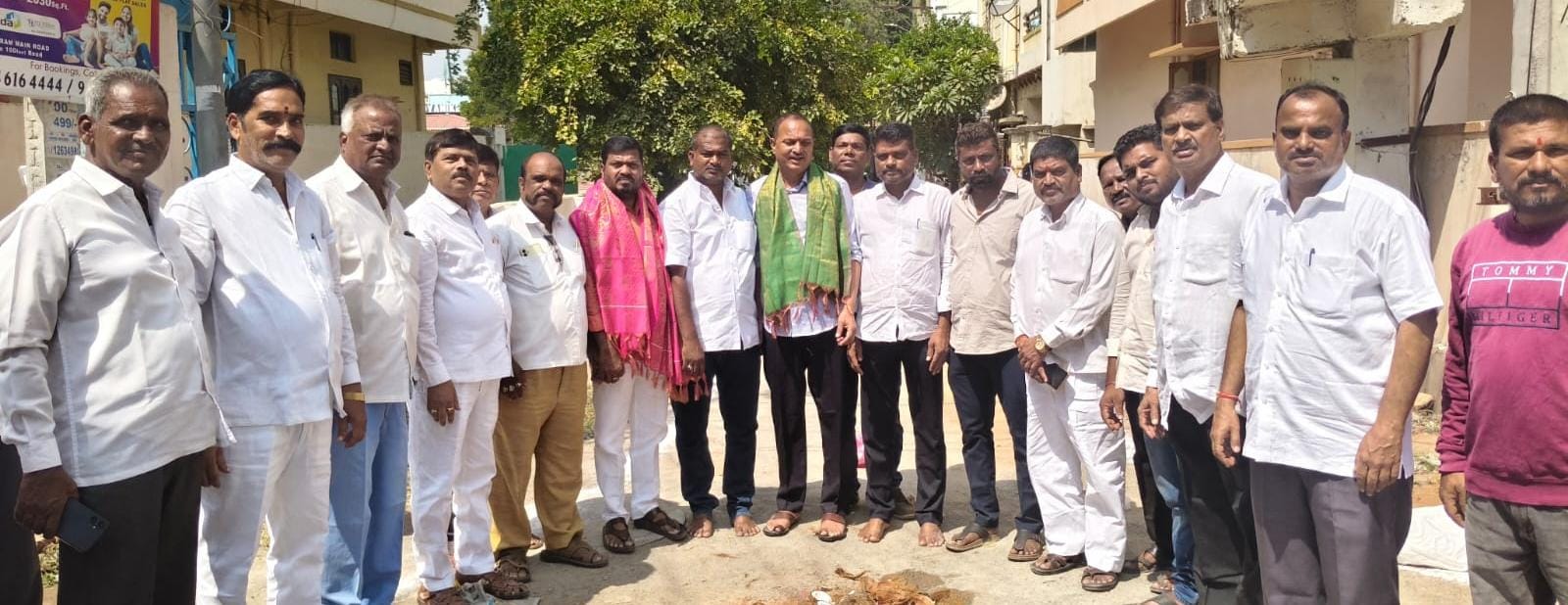 Foundation stone laid for CC roads in Chakripuram Colony