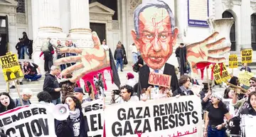 A protest march to Netanyahu